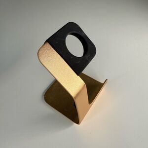 Gold and Black Apple Watch Stand